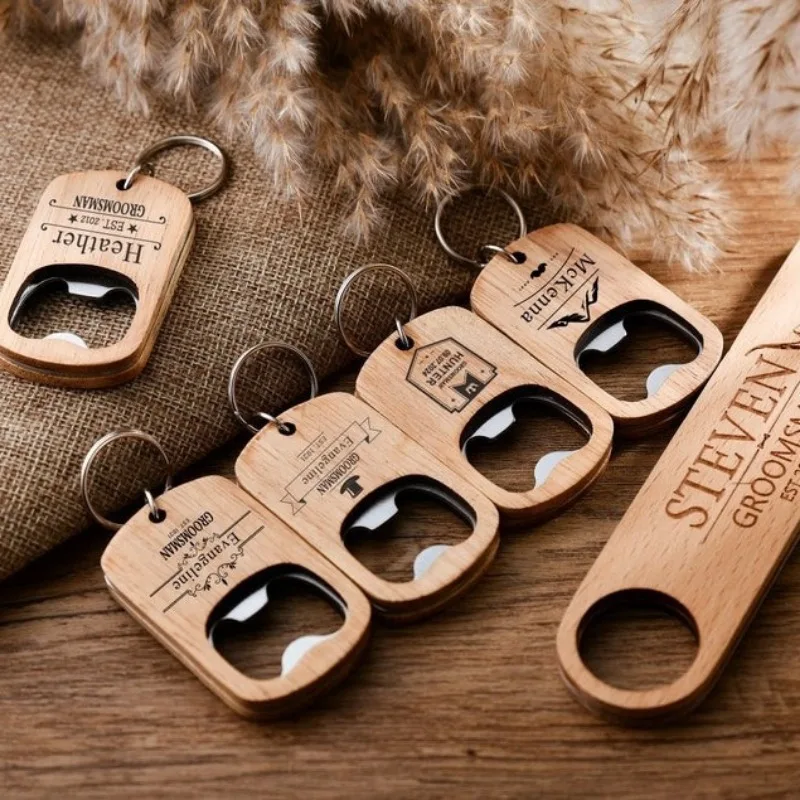 Bottle Opener Keyring - Деревянный брелок с открывалкой для бутылок