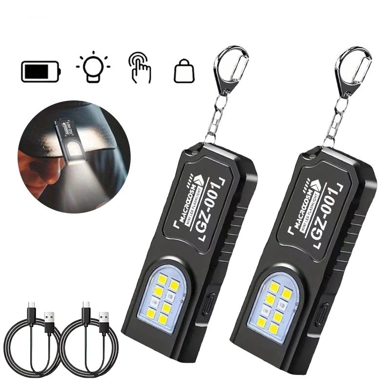 Keychain Flashlight - Мощный мини-COB светодиодный брелок-фонарик USB перезаряжаемый