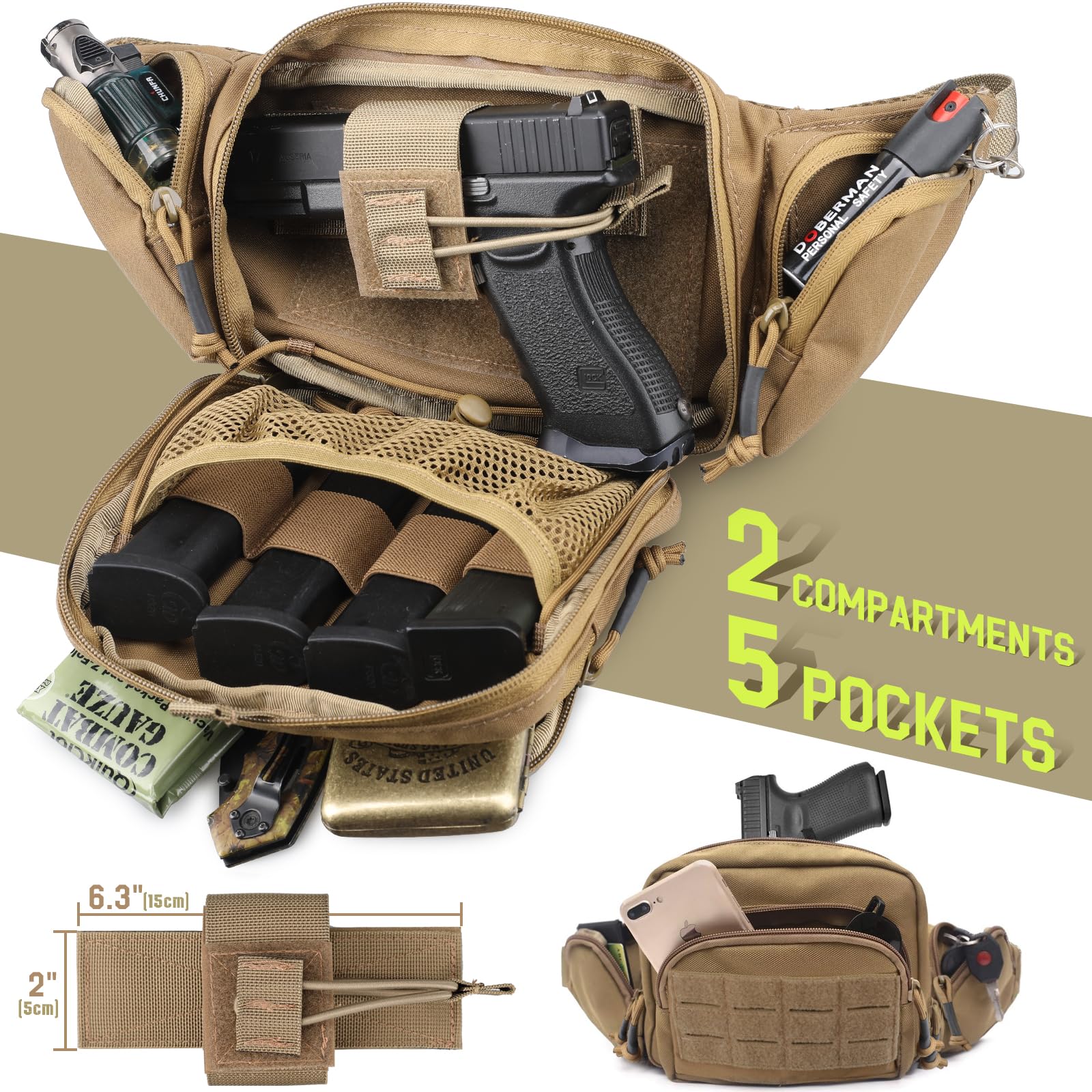 Тактическая поясная сумка для  – обзор и цена Edc Carry Pistols